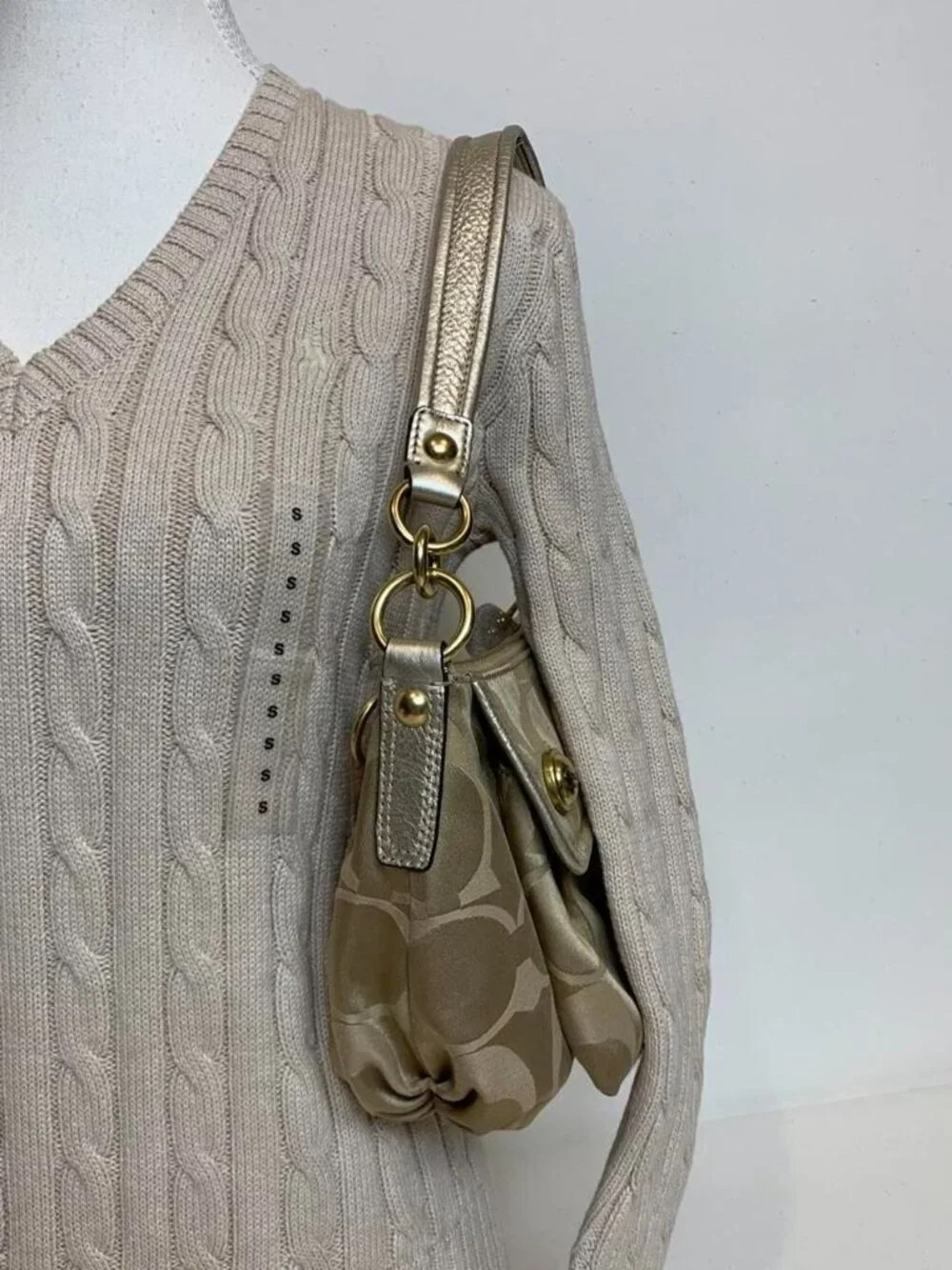 Coach signature monogram shoulder bag